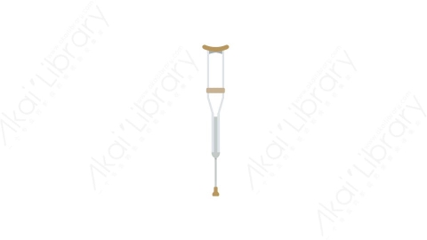 AE模板 47-crutch-2拐杖MG扁平卡通医疗医院元素图标