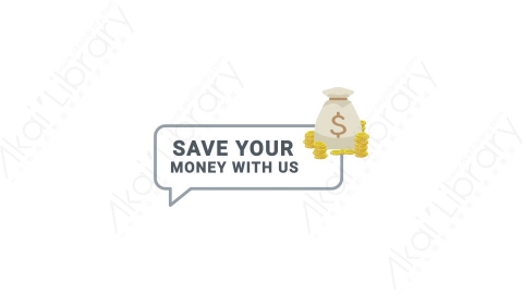 AE模板 02-save-money文本框钱袋子金币MG扁平动画卡通图标场景