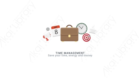 AE模板 19-time-management时间管理MG扁平动画卡通图标场景