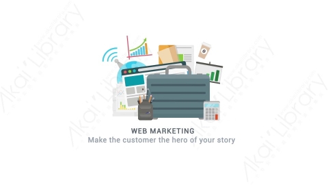 AE模板 21-web-marketing网络营销MG扁平动画卡通图标场景