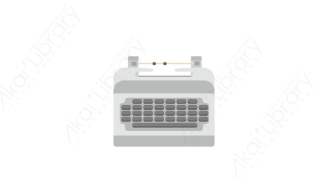 AE模板 40-typewriter打字机MG扁平卡通科学科技电器元素图标