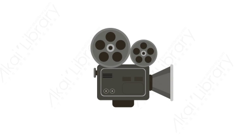 AE模板 14-projector电影放映机MG扁平卡通娱乐表演元素图标