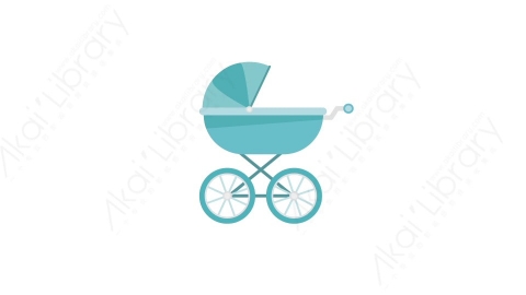 AE模板 04-stroller-1婴儿车MG扁平卡通婴儿小孩玩具元素图标