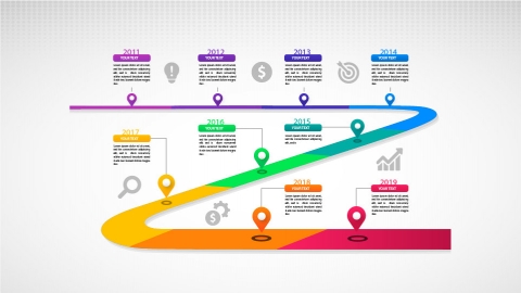 图片素材 扁平渐变时间线图2