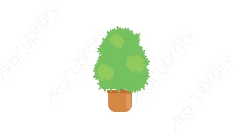 AE模板 22-bg-props-vol4盆栽植物MG扁平卡通背景道具元素图标