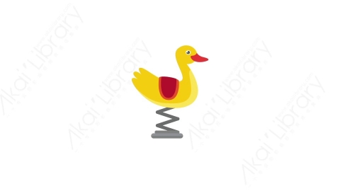 AE模板 01-duck-swing小黄鸭玩具MG扁平卡通节日马戏团元素图标