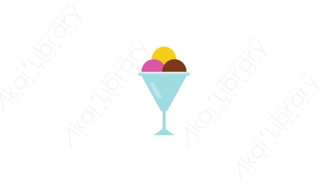 AE模板 07-ice-cream冰激凌冰淇淋MG扁平卡通节日马戏团元素图标