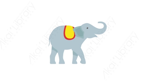 AE模板 109-circus_elephant马戏团大象MG扁平卡通节日马戏团元素图标