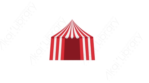 AE模板 20-circus-tent马戏团帐篷MG扁平卡通节日马戏团元素图标
