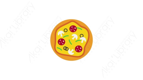 AE模板 58-pizza披萨MG扁平卡通节日马戏团元素图标