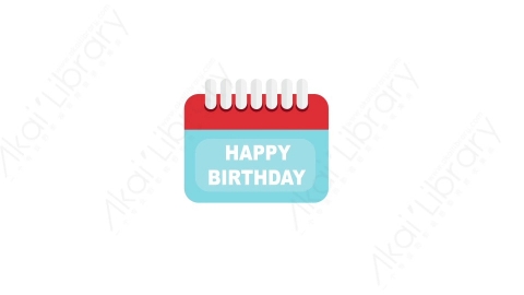 AE模板 70-calendar_happy_birthday日历生日快乐MG扁平卡通节日马戏团元素图标
