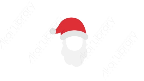 AE模板 76-christmas_hat圣诞节帽子胡子MG扁平卡通节日马戏团元素图标