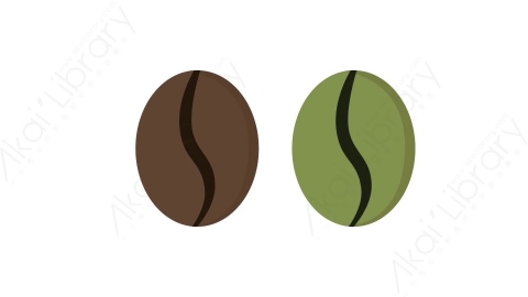 AE模板 21-coffee-beans咖啡豆MG扁平卡通食物蔬菜水果元素图标