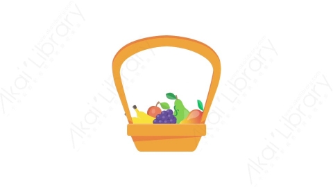 AE模板 30-fruits-basket水果篮MG扁平卡通食物蔬菜水果元素图标