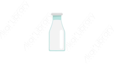 AE模板 50-milk牛奶瓶子罐子MG扁平卡通食物蔬菜水果元素图标