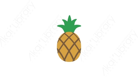 AE模板 63-pineapple菠萝水果MG扁平卡通食物蔬菜水果元素图标