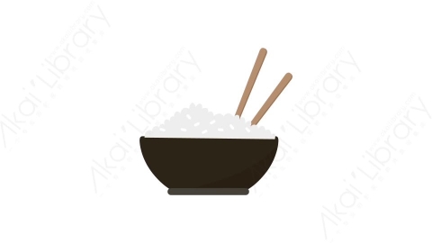 AE模板 70-rice-1米饭碗筷子MG扁平卡通食物蔬菜水果元素图标