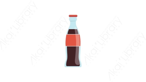 AE模板 81-soda-2可乐苏打水瓶子MG扁平卡通食物蔬菜水果元素图标