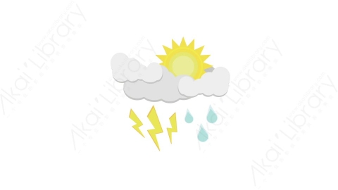 AE模板 05-storm-cloud-5乌云闪电下雨太阳MG扁平卡通天气元素图标
