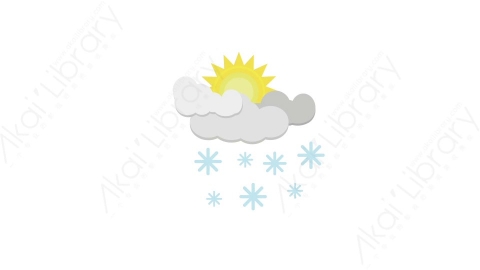 AE模板 08-storm-cloud-8乌云下雪太阳MG扁平卡通天气元素图标