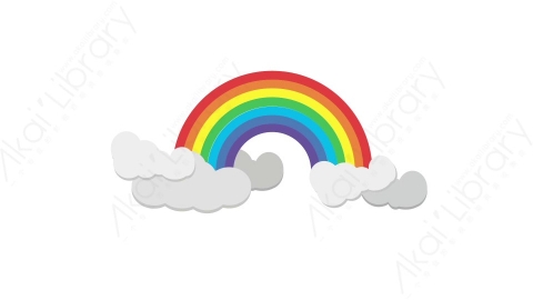 AE模板 10-rainbow-2彩虹乌云朵MG扁平卡通天气元素图标
