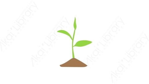 AE模板 15-sprout种子发芽MG扁平卡通自然生态元素图标