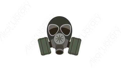 AE模板 17-gas-mask-2防毒面具MG扁平卡通自然生态元素图标