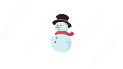 AE模板 08-snowman雪人MG扁平卡通自然元素图标