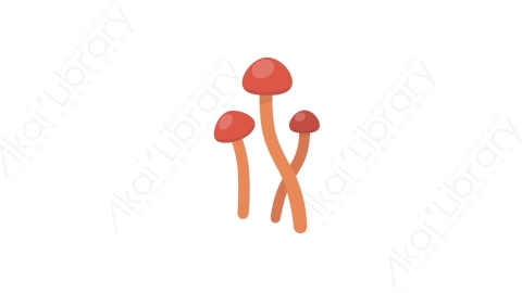 AE模板 21-mushroom-1蘑菇MG扁平卡通自然元素图标