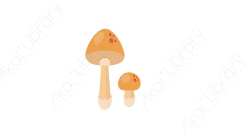AE模板 23-mushroom-3蘑菇MG扁平卡通自然元素图标
