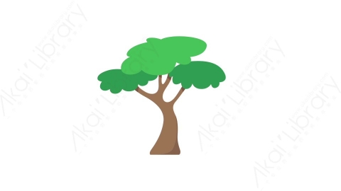 AE模板 34-tree-2树木植物森林MG扁平卡通自然元素图标