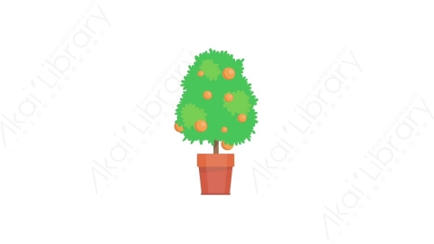 AE模板 46-tree-14树木植物森林MG扁平卡通自然元素图标