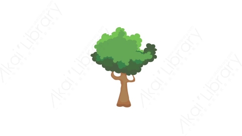 AE模板 51-tree-19树木植物森林MG扁平卡通自然元素图标