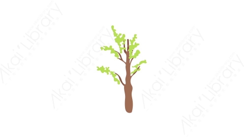 AE模板 54-tree-22树木植物森林MG扁平卡通自然元素图标