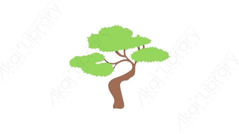 AE模板 55-tree-23树木植物森林MG扁平卡通自然元素图标