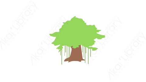 AE模板 58-tree-26树木植物森林MG扁平卡通自然元素图标