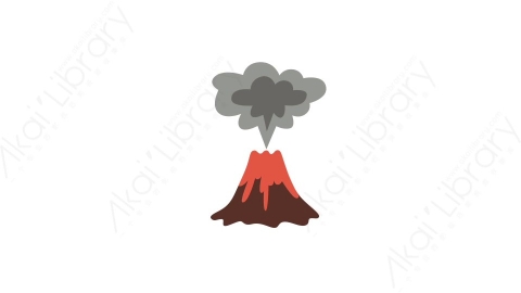 AE模板 91-volcano-1火山爆发MG扁平卡通自然元素图标