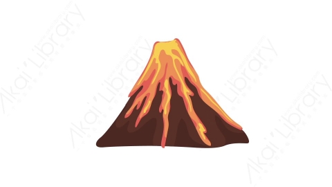 AE模板 92-volcano-2火山MG扁平卡通自然元素图标
