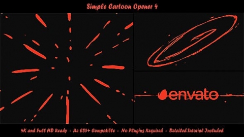 AE模板 2D日本卡通手绘爆炸发散动漫动画快速MG动画徽标片头logo演绎开场视频