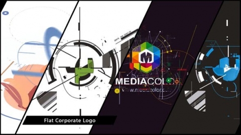 AE模板 酷炫企业运动线条旋转片头logo演绎开场视频