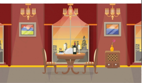 图片素材 06-restaurant-2餐厅MG扁平卡通商店商场场景背景-附AE动态版