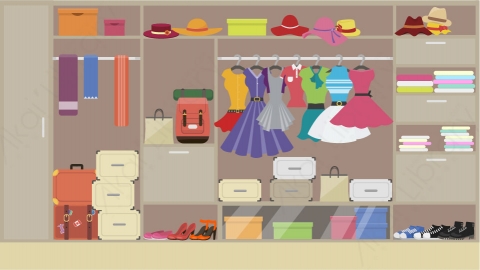 图片素材 10-dressing-room-1更衣室MG扁平卡通商店商场场景背景-附AE动态版