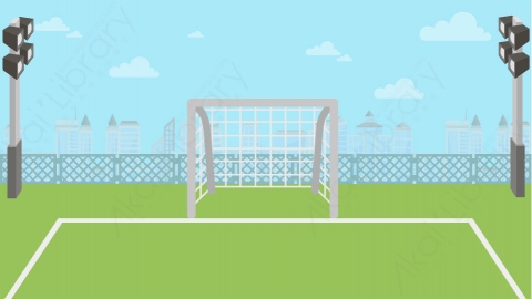 图片素材 03-football-ground足球场MG扁平卡通公园场景背景-附AE动态版