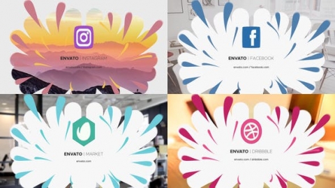 AE模板 3D液体弹出旋转水滴发散过渡扁平MG动画徽标片头logo演绎开场视频