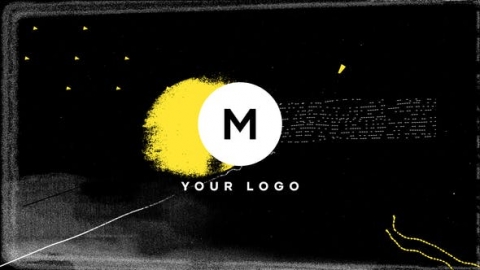 AE模板 恐怖暗黑闪烁故障毛刺徽标片头logo演绎开场视频