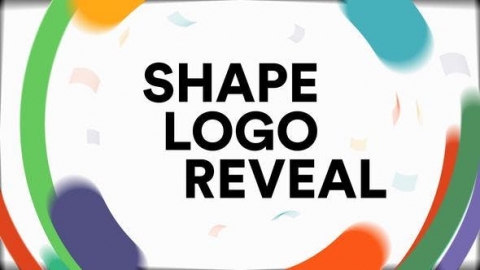 AE模板 图形爆炸汇聚发散扁平MG动画徽标片头logo演绎开场视频