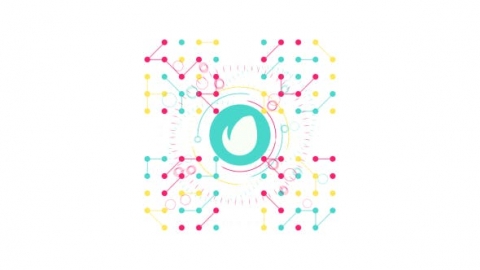 AE模板 简约企业圆形旋转汇聚发散扁平MG动画徽标片头logo演绎开场视频