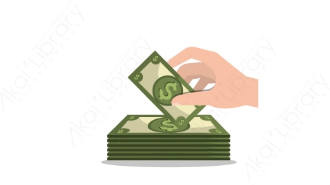 图片素材 扁平手拿纸币金钱