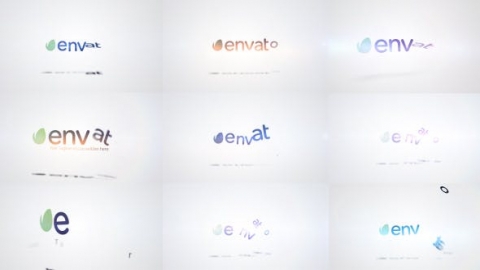 AE模板 明亮3D简约旋转进入汇聚片头logo演绎开场视频