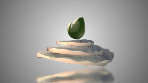 AE模板 3D明亮简约企业下降波纹重叠片头logo演绎开场视频